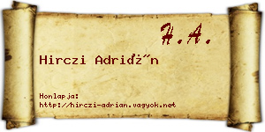 Hirczi Adrián névjegykártya